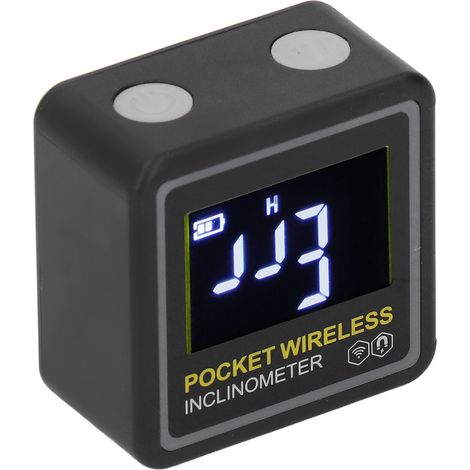 Niveau à bulle numérique mini de poche HUOTO, inclinomètre Bluetooth avec écran digital électronique, batterie intégrée incluse, mesure précise, outil compact pour chantier et bricolage. (1/5)
