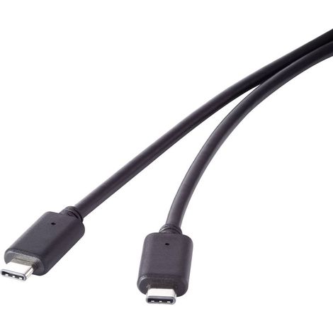 Renkforce Câble USB USB 3.2 Gen2x2 USB-C® mâle, USB-C® mâle 1.50 m noir contacts dorés RF-4381074 W872361 (1/3)