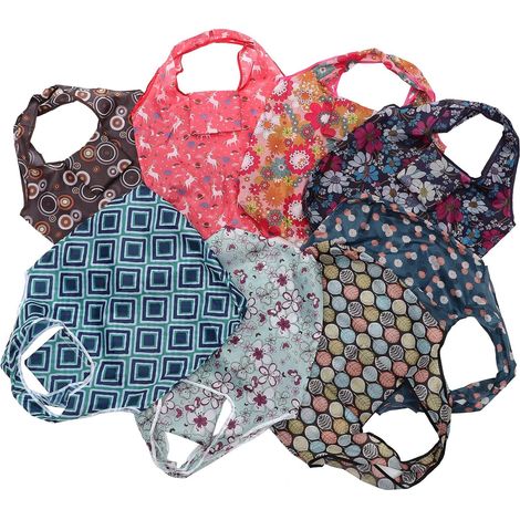 de courses réutilisables et pliables lot de 8 en polyester à