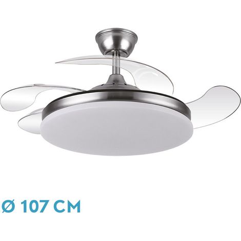 DC "Trident" dimmbarer Deckenventilator mit Fernbedienung (59W 3CCT 6980lm) Nickelfarbe (1/3)