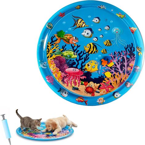100100cm - Alfombra refrescante de verano para mascotas, juguete interactivo para gatos de interior - Alfombra de agua para gatos - Antiarañazos - Alfombra de juego de agua a prueba de fugas para (1/5)