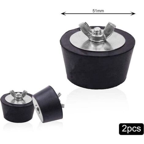 Swimming Pool Winterizing Plug, 51 mm Rubber Plug with Stainless Steel Butterfly Nut for Winter Pool Pipe Maintenance Fittings (2 Pieces)