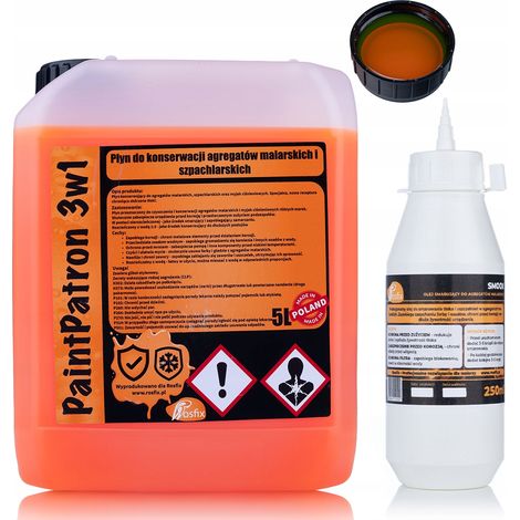 Rosfix Smoox Set – Öl 250 ml und 3in1 Flüssigkeit 5L  Wartung Airless-Farbspritzgerät