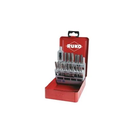 RUKO  juego  machos  de  mano  HSSE-Co5  en  casete  industrial  -  22  piezas  -  245002E