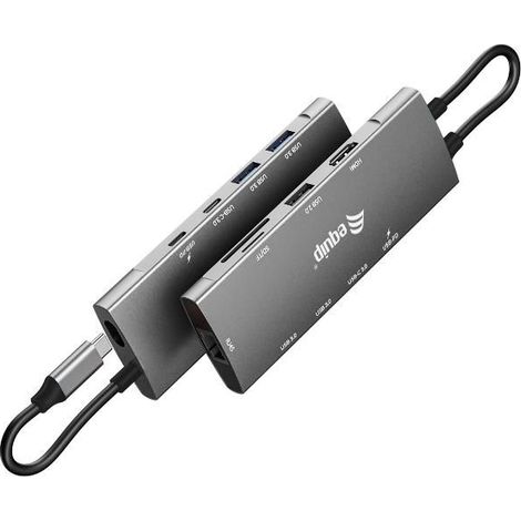 Equip 133490 replicatore di porte e docking station per laptop Cablato USB 3.2 Gen 1 (3.1 Gen 1) Type-C Grigio (1/4)