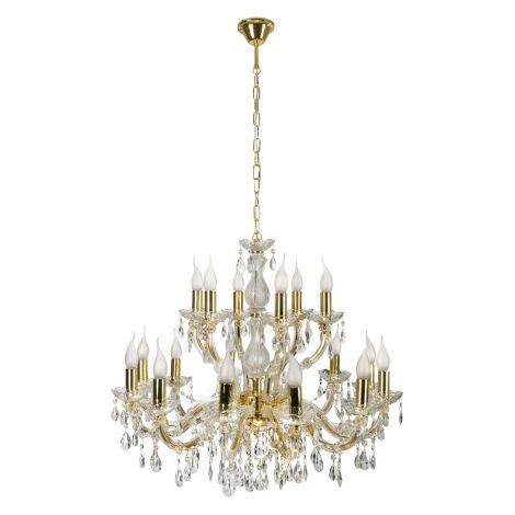 Lampadario Candellux Maria Teresa oro cristallo 18xE14