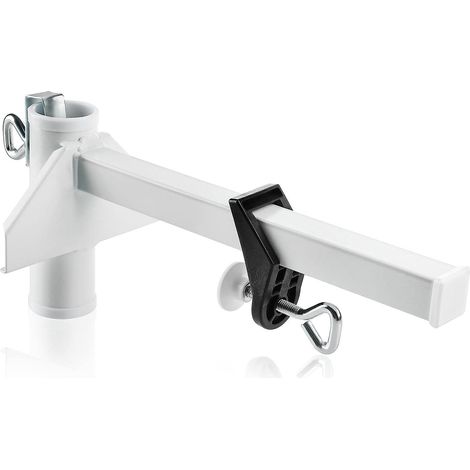 1 Pices - Blanc - Extra Large-porte-parasol En Mtal - Support De Balcon Pour Parasols - Porte-parapluie Pour Balustrades De Balcon Larges (1/5)