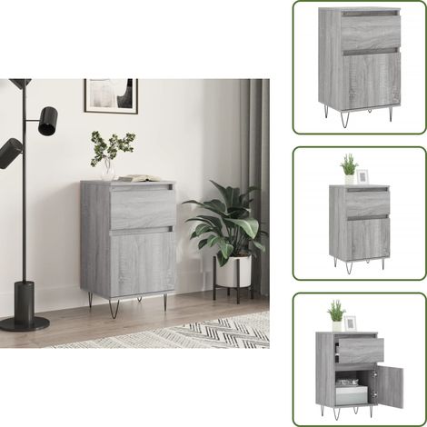 The Living Store Sideboard Grau Sonoma 40x35x70 cm Holzwerkstoff - Holzschrank (1/5)