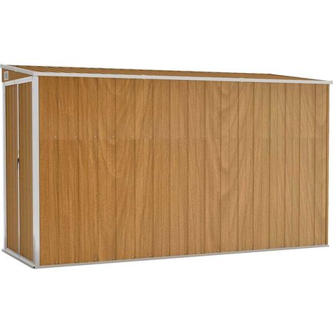 Maison Exclusive - Casetta da giardino a muro marrone 118x288x178 cm in acciaio zincato