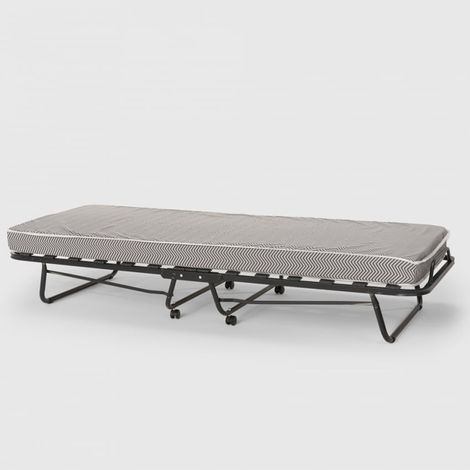 Lit pliant en microfibre avec matelas et lattes 80x190cm Demetra - Vert foncé