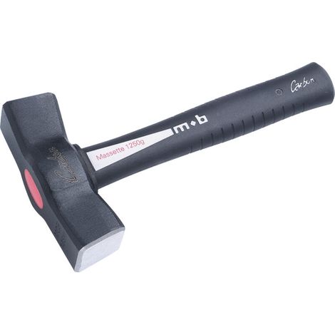 Massette Espagnole 1 kg - Largeur 4 cm - Tête acier trempé C45E - Manche Carbone - Outil maçonnerie et chantier professionnel durable (1/3)