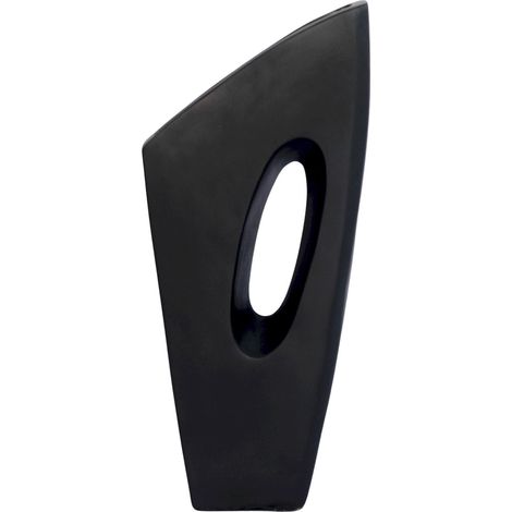 Vase décoratif noir mat en fibrocement pour intérieur design - noir mat profond (1/3)