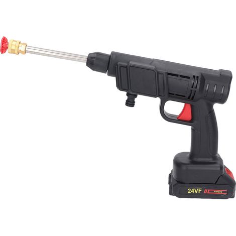 Pistolet nettoyeur haute pression sans fil 450 PSI portable, alimenté par 2 batteries rechargeables de 1,3 Ah, pour le nettoyage de voitures, clôtures et sols. Prise UE 100-240 V. (1/5)