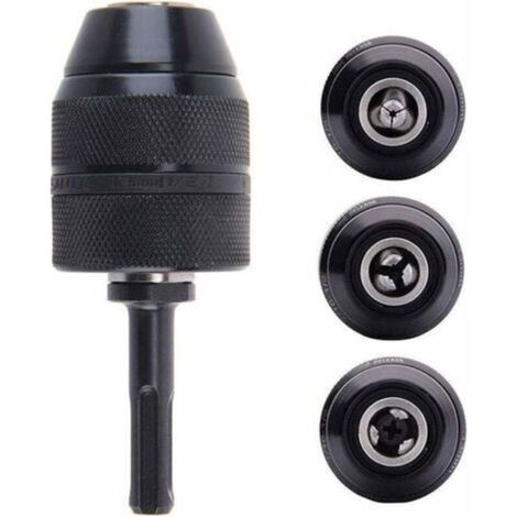 2-13mm SDS Plus Adapter, Professional Quick Lock Keyless Drill Chuck, Professional 1/2-20 UNF Keyless Drill with SDS Adapter (1/4)