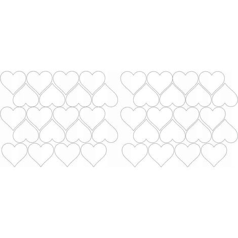 Autocollants en forme de cœur pour la Saint-Valentin, 5 cm, 40 pièces, blanc brillant