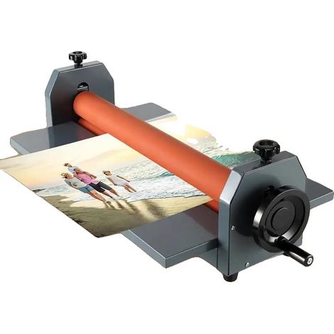 Laminadora manual en frío, 650 mm de ancho, diseño de soporte ajustable, apta para varios tamaños de papel, funcionamiento manual sencillo, con certificación de seguridad. (1/5)