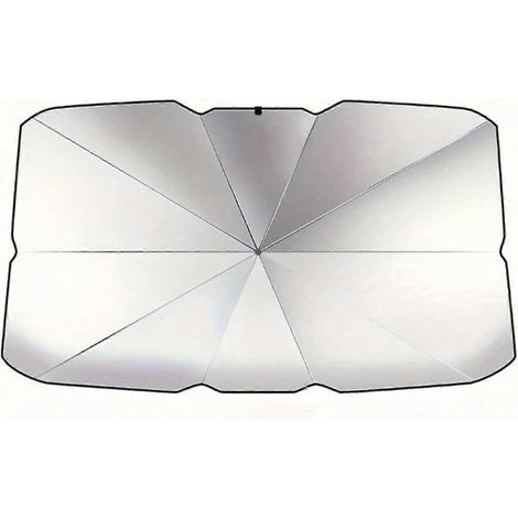 Pare-soleil parapluie pour pare-brise voiture, protection UV & isolation thermique, pare-brise avant automobile argenté, dimensions déplié 140 x 80 cm