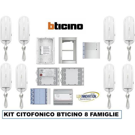 kit citofono Bticino 8 famiglie 2 fili otto famiglie citofono 344232