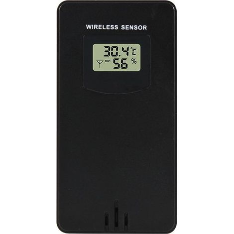 Accessoires pour station météo, sonde de capteur sans fil, moniteur de température, capteur de remplacement extérieur, neutre, noir, 5x3,4x9,6 cm, 1 pc. (1/3)