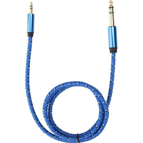 Câble Audio 3.5mm à 6.35mm Jack Mâle pour Guitare Électrique, Ampli et Enceintes - 1M (1/5)