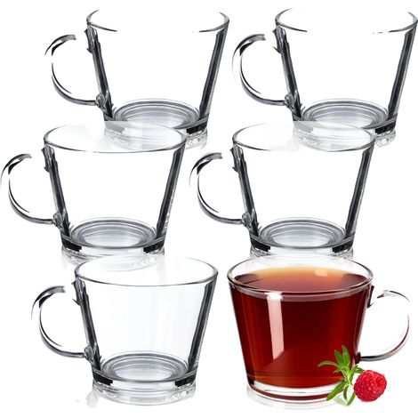Verre à boisson de thé, Hauteur 15 cm, Diamètre 8 cm, Capacité 380 ml, Poignée ergonomique, Certification de matériau en contact avec les aliments (1/5)