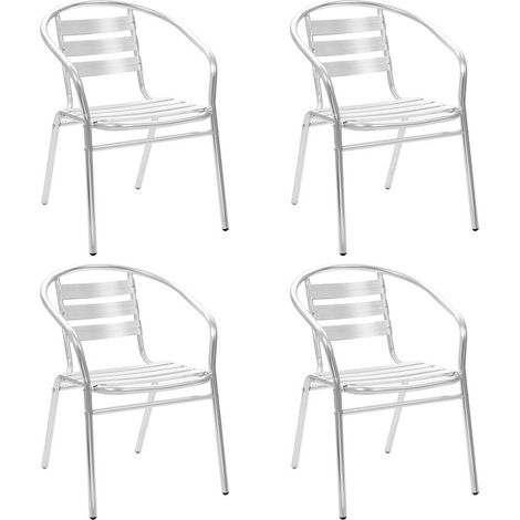 Maison Exclusive - Set da Pranzo da Giardino 5 pz in Alluminio Argento (1/5)
