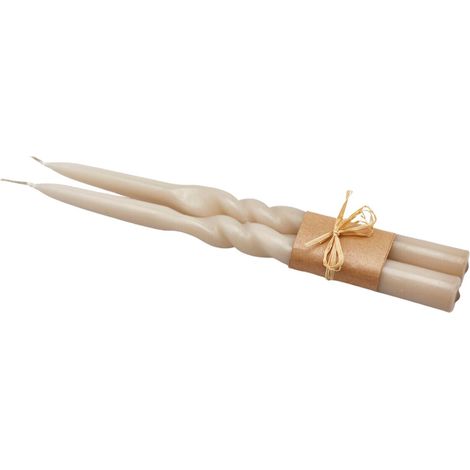 EDG Enzo De Gasperi Set 2 Candele Swirl H30 cm Sabbia – Candele Decorative (1/2)