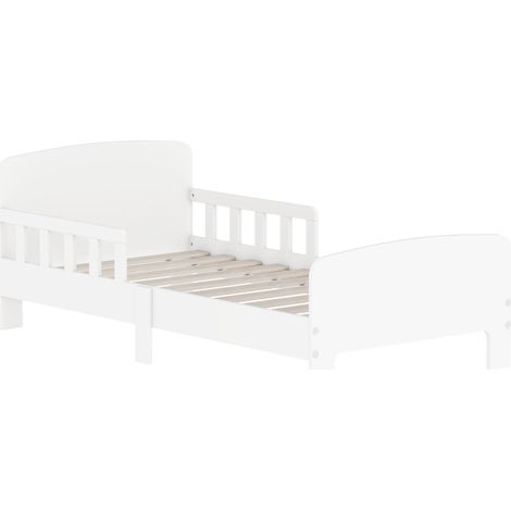 Lit enfant avec barrières de sécurité, lit pour tout-petits de 3 à 8 ans, MDF, blanc (1/5)