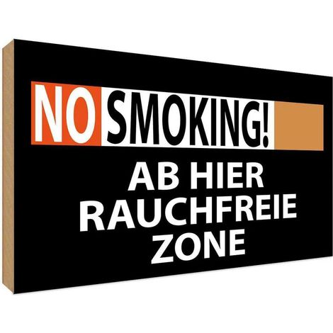 Panneau en bois 30x40 cm Zone non-fumeur (1/4)