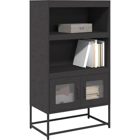 Highboard Schwarz 68x39x123 cm Stahl