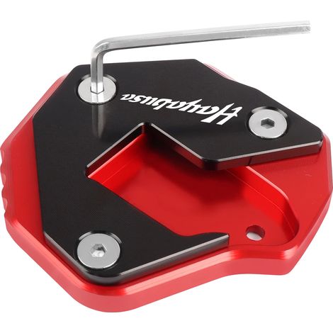 Béquille latérale (rouge) pour moto Suzuki Hayabusa GSX-R 1300 (2007-2021) - Extension de support - Compatible avec les modèles Maxpower de 2007 à 2021. (1/4)