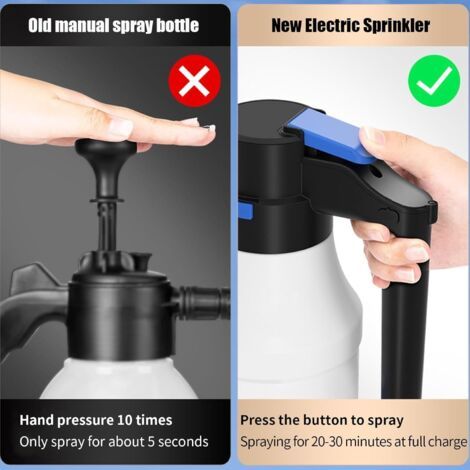 Pistolet à mousse électrique 1,5 L, alimenté par batterie, adapté au lavage de voiture, équipé d'une pompe sans fil rechargeable USB de 4500 mAh, blanc. (1/3)