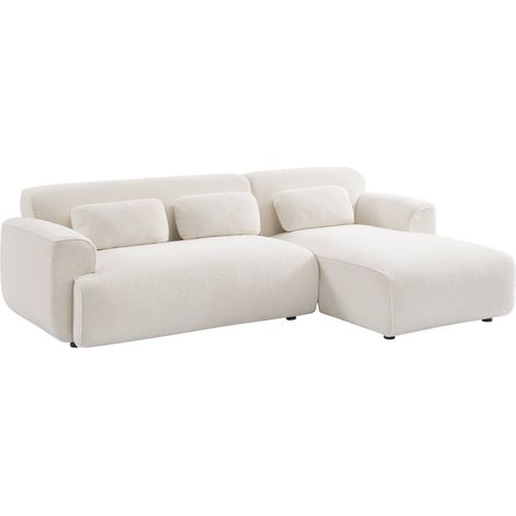 Canapé d'angle.3 places. tissu bouclette. Wallas. L 196 x P 151 / 91 / x H 73cm (avec / sans méridienne) Angle droit
