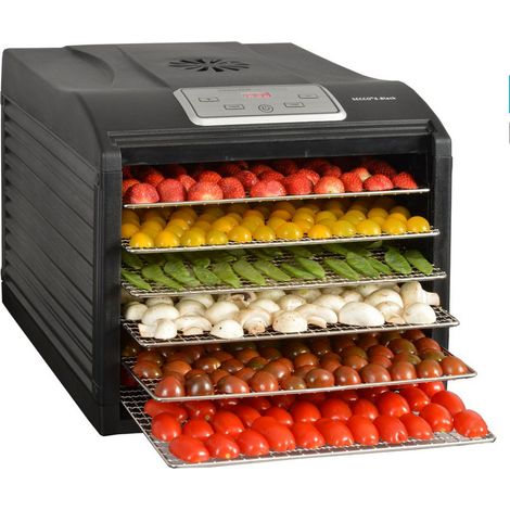 Obst und gemüse dörrgerät 6 tabletts 500w - Kitchen Chef - SECCO 6 BLACK