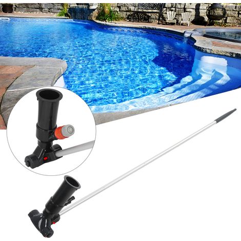 Aspirateur à jet portable pour piscine, avec tige en alliage d'aluminium à 5 sections et sac filtrant, pour piscines hors sol, spas, jacuzzis, bassins et fontaines. Noir, conforme aux normes européenn (1/5)