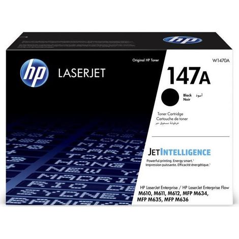 HP 147A Cartouche de toner LaserJet Noir Authentique W1470A, pour HP LaserJet Enterprise M611/M612, MFP M634/M635/M636 (1/5)