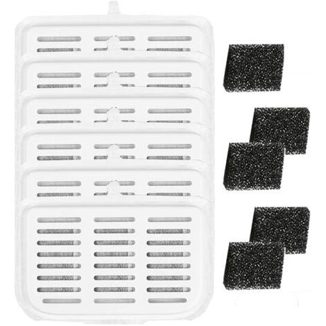 Lot de 11 filtres pour Petkit Max3 Pet Water Fountain, Le Charbon Actif Haute densit�� Peut filtrer Les odeurs et Les impuret��s dans l'eau (6 filtres 5 ��ponges) (1/5)