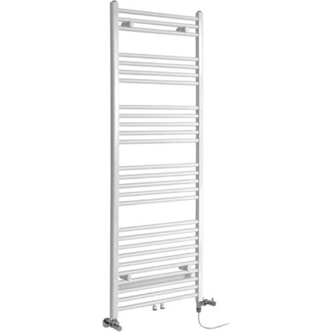 Milano Neva White Dual Fuel Electric Heated Towel Rail Radiator - 1600mm x 500mm (1/5)
