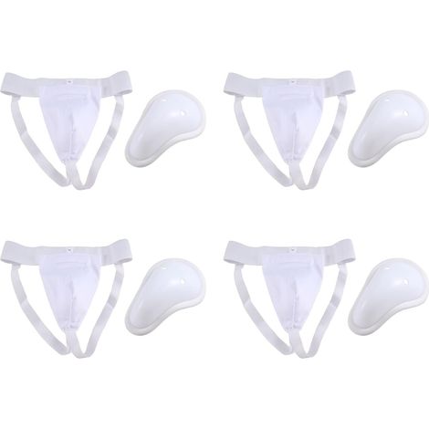 4X Aine Protector Cup Men, Kickboxing Muay Groin Guard, Ventilé Réglable, Fighting Training M (1/5)