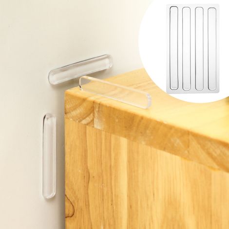 16 cuscinetti in silicone per proteggere le maniglie delle porte, le ante degli armadi, i frigoriferi e i bordi dei mobili. (1/4)
