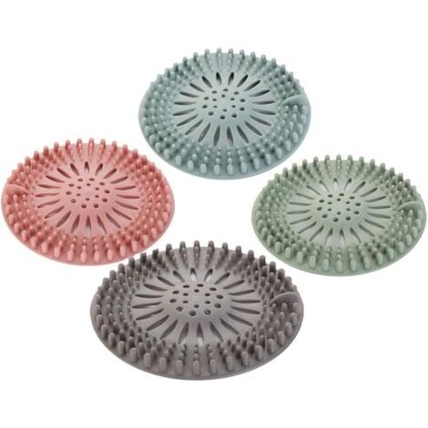 4 pièces de Filtre à Cheveux en Silicone, Le Filtre à CheveuxDispositif de Protection de Drainage Universel, Peuvent être utilisées dans la Salle de Bain, la Baignoire,etc (1/5)