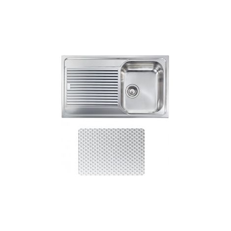 CM 011293.D1.01.2016 ZENITH Lavello da Incasso 1 Vasca con Gocciolatoio Sinistro Acciaio Inox Antigraffio (86x50x19 cm) colore Inox Antigraffio (1/5)