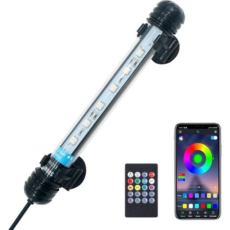LED Aquarium Lumière Submersible,Lampe Aquarium de poisson avec télécommande et contrôle de APP,bricolage complet Spectrum en option Couleur et gradation intelligents Timing RGB-19cm (1/5)