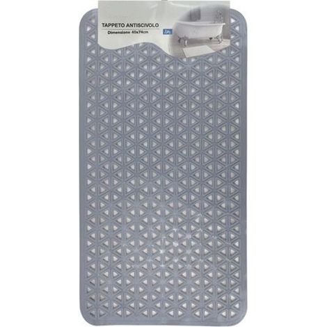 Tapis Antidérapante Baignoire Grise Géométrique Pour La Baignoire 40x74cm 10799