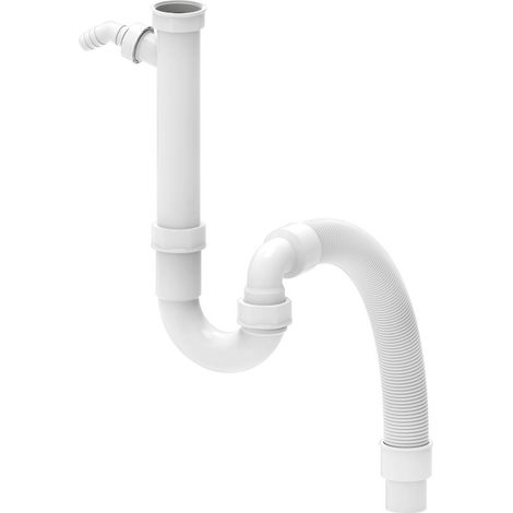 KIRCHHOFF KS Flex-Spültisch- Röhrensiphon, Weiß, 1 1/2IG x DN 40/50 mm, mit 3/4 Geräteanschluss (1/5)