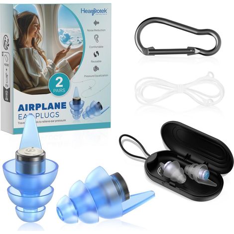 Bouchons d'oreilles avion égalisation de pression 2 paires réduction du bruit 24dB Petit & Moyen (1/5)