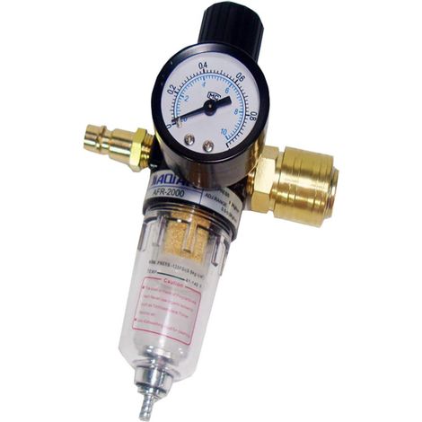 Luftdruckregler 1/4", Luftkompressorfilter, Druckluftdruckminderer, Öl- und Wasserabscheider, Druckregler mit Wasserabscheider und Schnellkupplungen