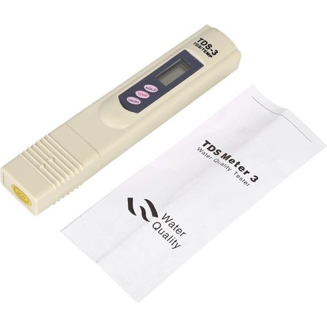TDS Mètre Numérique Compteur Conductivité de la qualité d'eau de 1999 ppm pureté de testeur de qualité de l'eau pour l'eau potable, les piscines, les aquariums, la culture hydroponique (Gris) (1/5)
