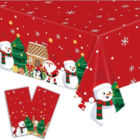 2er Set Weihnachts-Tischdecke 274x137cm mit Weihnachtsmotiv
