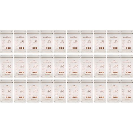 30 sachets de conservation lait maternel 220ml, grand format, transparent blanc, anti-fuite avec zip, sacs d'allaitement réutilisables (1/5)